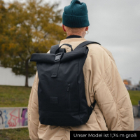 Rolltop Rucksack Robin Medium Schwarz