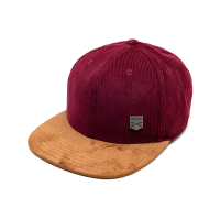Casual Business Snapback Cap - Weinrot Cord (XL)