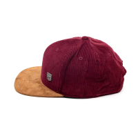 Casual Business Snapback Cap - Weinrot Cord (XL)