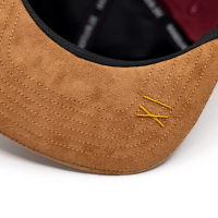 Casual Business Snapback Cap - Weinrot Cord (XL)