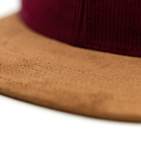 Casual Business Snapback Cap - Weinrot Cord (XL)