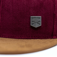 Casual Business Snapback Cap - Weinrot Cord (XL)